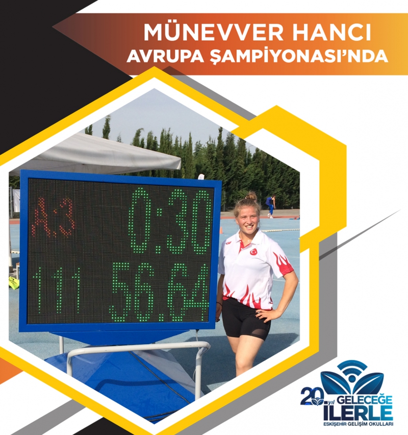  MÜNEVVER HANCI AVRUPA ŞAMPİYONASI`NDA