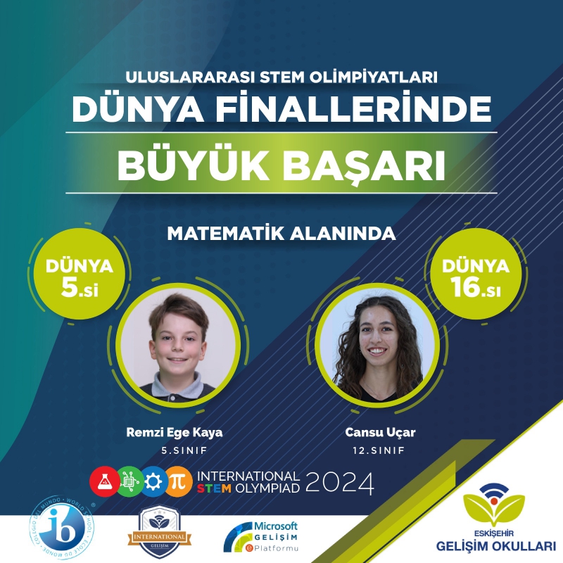 ULUSLARARASI STEM OLİMPİYATLARI DÜNYA FİNALLERİNDE BÜYÜK BAŞARI
