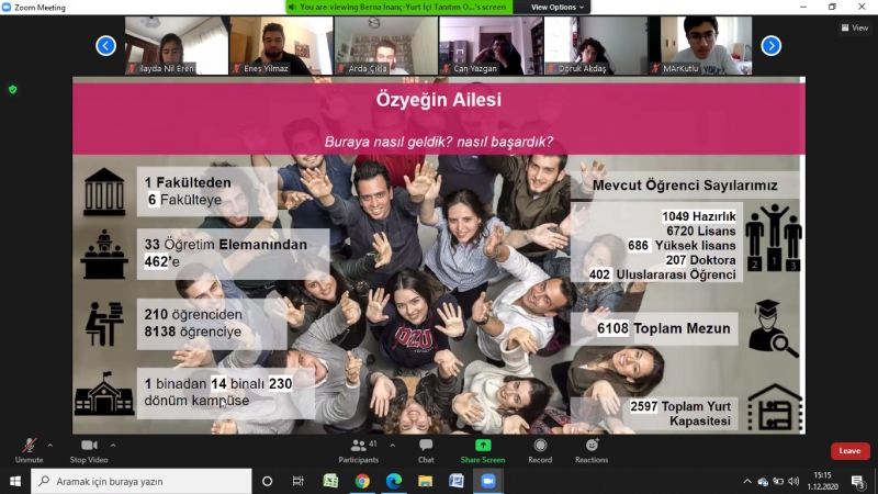 ÖZYEĞİN ÜNİVERSİTESİ TANITIM SUNUMU GERÇEKLEŞTİRİLDİ.