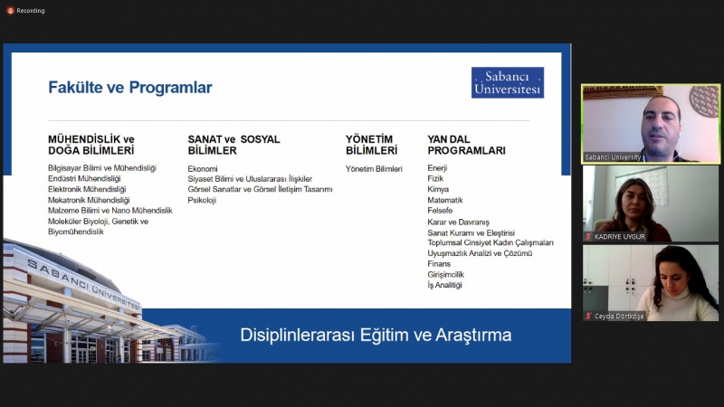MESLEKİ YÖNLENDİRME VE KARİYER PLANLAMA KAPSAMINDA SABANCI ÜNİVERSİTESİ İLE BULUŞTUK 