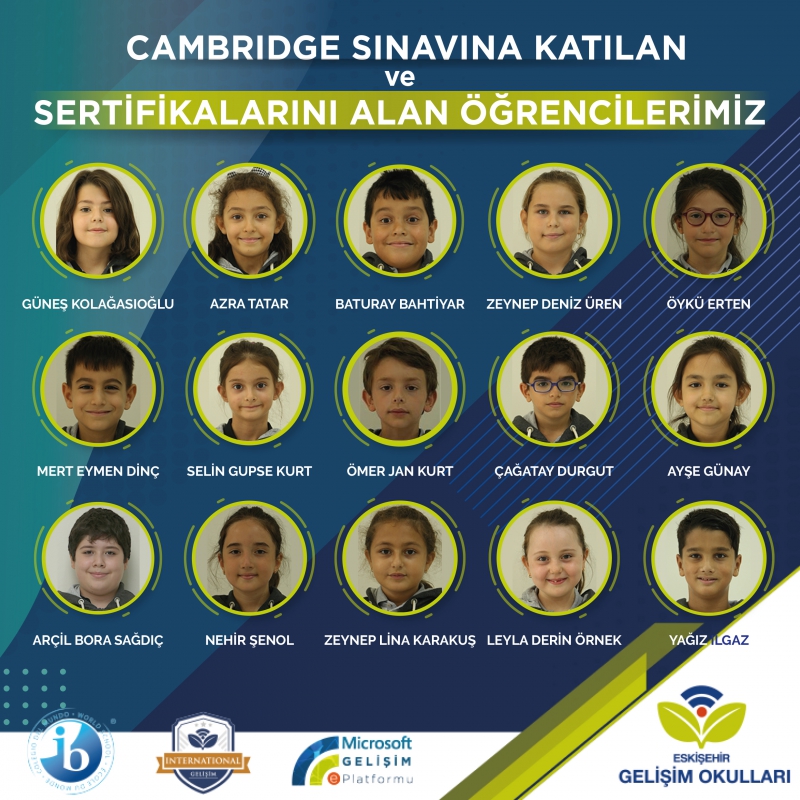 MAYIS AYINDA GERÇEKLEŞTİRİLEN CAMBRİDGE SINAVINA KATILAN ÖĞRENCİLERİMİZE SERTİFİKALARI DAĞITILDI